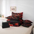 thumbnail image 6 of Manfei Geometric Honeycomb 7-Piece Bedding Comforter Set,Modern Minimalism Geometric King Bedding Sets,Black Red Hexagon Bed Sheets For Teens,Ultra Soft Home Decor Reversible, 6 of 8