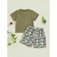thumbnail image 5 of BemeyourBBs Toddler Baby Boys Camouflage Outfit Infant Baby Boys Summer Clothes Short Sleeve Crew Neck T-shirt with Elastic Waist Camo Shorts Set, 5 of 9