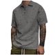 thumbnail image 1 of Jersey Elvqul de Caballero Playa Manga Corta Gris Liso Polo Solapa, 1 of 4