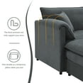 thumbnail image 6 of EUROCO 134" Oversized U Shaped Modular Sectional Sofa Couch, 6 Seat Chenille Sleeper Sofa Bed Cloud Couch Set with Double Cushions and Ottomans, Indoor Furniture for Living Room, Dark Gray, 6 of 10