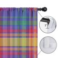 thumbnail image 4 of Blackout Kids Curtains,Multi Color Plaid Checkered Pattern Childrens Insulated Curtains Set Of 2,Bedroom Essentials,Toddler Room Decor 52"x84", 4 of 5