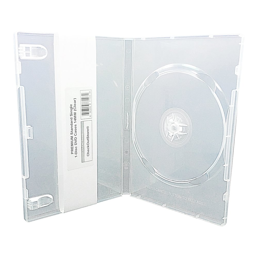 (50) CheckOutStore Premium Standard Single 1Disc DVD Cases 14mm (Clear