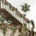 thumbnail image 1 of Branches de Fleurs de Noël en Tissu Réaliste, Fleurs Artificielles Coupées à Baies Rouges Flexibles pour Remplissage d'Arbre, Manteau de Cheminée, Couronne et Centre de Table, Décor des Fêtes, 1 of 6