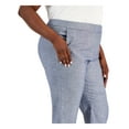 thumbnail image 3 of CALVIN KLEIN Womens Blue Zippered Pocketed Hook And Bar Closure Crop Wear To Work Wide Leg Pants Plus 24W, 3 of 5