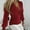 Red, variant on SNKSDGM Women's Plus Casual Easter Shirts Womens Tops Dressy Blouses Plus Size Women's Long Sleeved V Neck Printed Shirt Autumn/Winter Solid Color Fashion Blouse Women's Tops 3/4 Sleeve