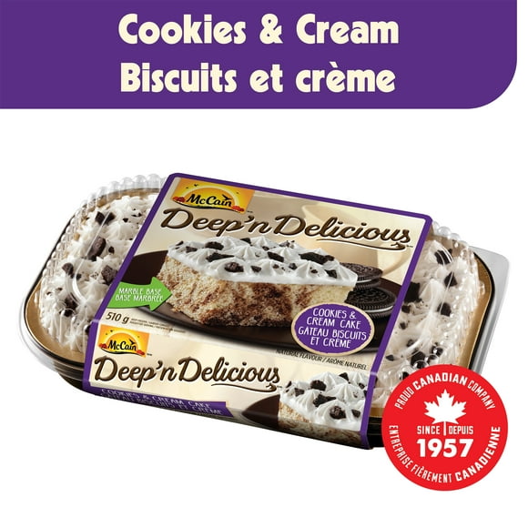 McCain® Deep'n Delicious® Cookies & Cream Cake, Made in Canada from domestic and imported ingredients, 510g