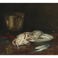 thumbnail image 2 of William Merritt Chase 22x20 Black Ornate Framed Double Matted Museum Art Print Titled: An English Cod (1904), 2 of 5