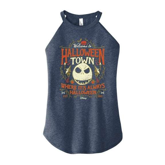 The Nightmare Before Christmas - Halloween Town Sign - Juniors High Neck Tank Top