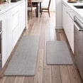 thumbnail image 5 of Kitchen Mats Cushioned Anti Fatigue, Modern Abstrac Waterproof Kitchens Floor Mat Non Slip Sink Rug 2 Piece, Comfort Desk Standing Rugs for Office, Laundry, 17"x29"+17"x47", Light Grey, 5 of 17