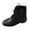 Black, variant on White Women'S Fashion Ankle Boots With Carved Accent And Chunky Heel Comfortable Fall Winter