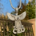 thumbnail image 3 of Dubss Iced Out Big Eagle CEO Pendant Baguette Necklace for Men Real Gold Plated Cubic Zirconia Hip Hop Jewelry, 3 of 5
