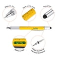 thumbnail image 4 of Unique Bargains 2pcs 6 in 1 Metal Multitool Tech Tool Pen Gifts for Men with Ballpoint Pen, Ruler, Screwdriver, Stylus, Refills, Yellow, 4 of 5