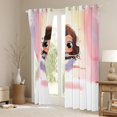 thumbnail image 3 of jejeloiu Cute Ballet Girly Black Out Curtains,Kawaii Black Princess Curtains Pack of 2 (42x63 Each),Cartoon Pink Loves Bedroom Curtains For Girls Kids,Luxury Bedroom Decor, 3 of 6