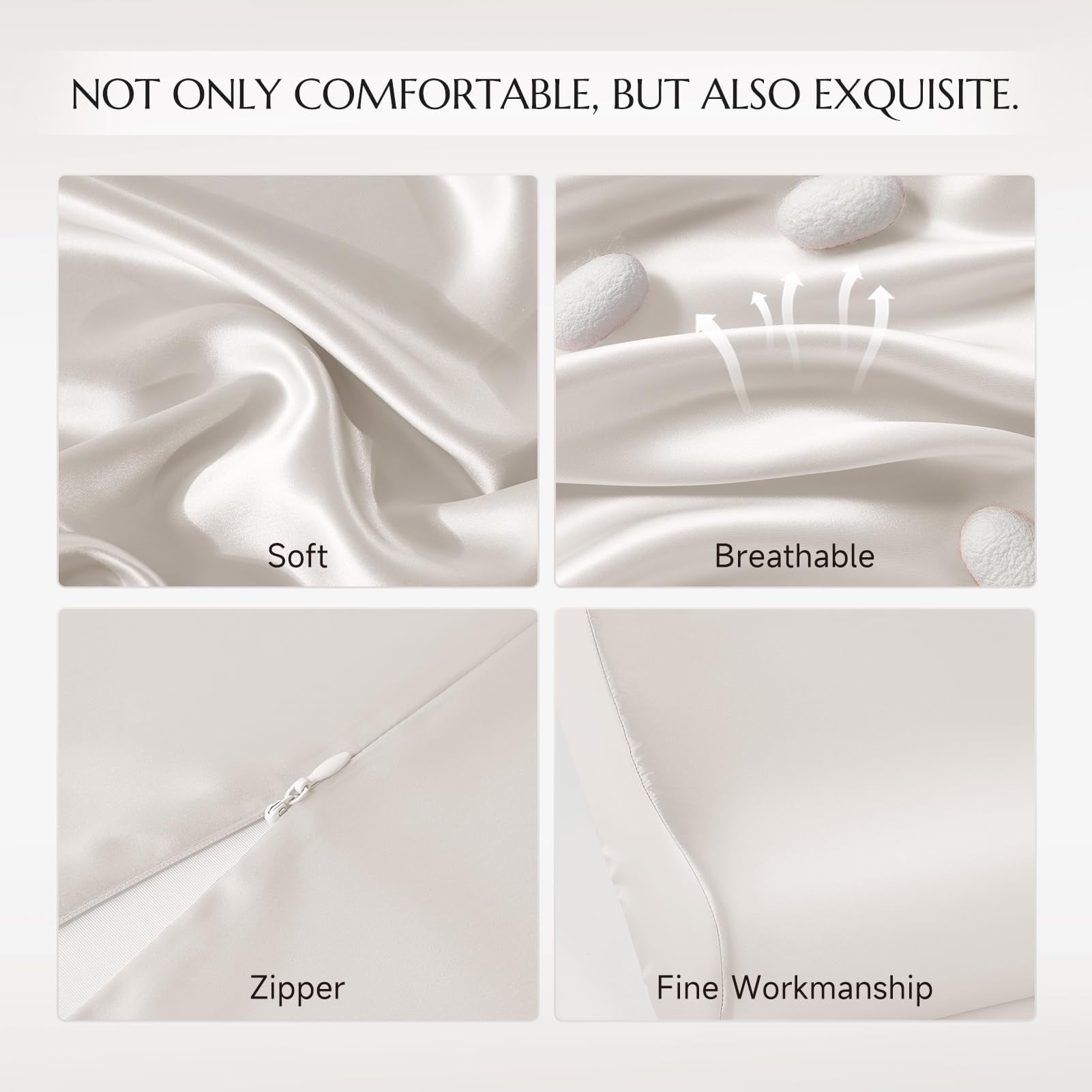 THXSILK Silk Contour Pillowcase, 19 Momme Silk Cervical Pillowcase, Neck Pillowcase, Wave Shape Pillow Case, 100% Pure Mulberry Silk, White