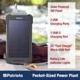 thumbnail image 2 of 4Patriots Patriot Power Cell CX: Portable Solar Power Bank - Rechargeable Battery, 3 USB Ports, 8,000 mAh Lithium Ion Battery, LED Flashlight, 2 of 7