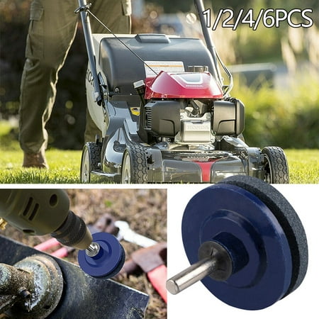 4Pcs Lawn Mower Sharpener Lawnmower Blade Sharpener for Power Drill Hand