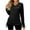 Black, variant on HAiming Long Sleeve Tops for Women Casual Basic Solid Color V Neck Slim Tunic Shirts with Side Ruched Drawstring