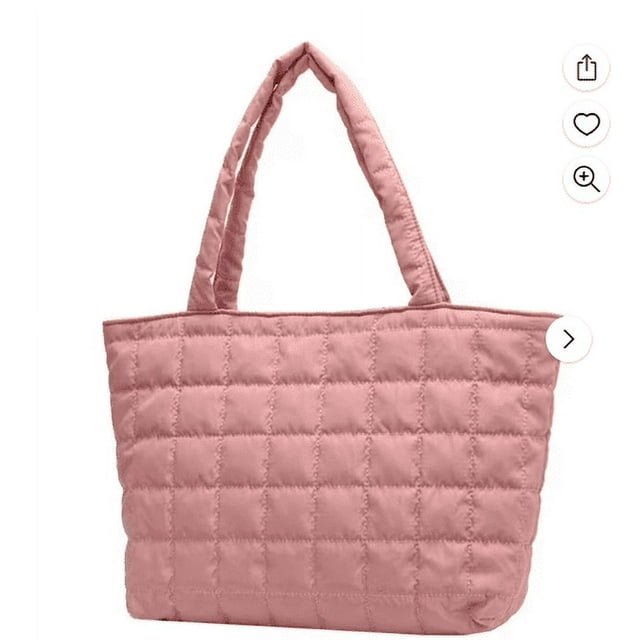 CoCopeaunt Quilted Tote Bag for Women, Lightweight Puffer Shoulder Bag, Large Nylon Handbag with Zipper Closure, Polyester Lining, Machine Washable