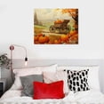 thumbnail image 3 of COMIO Canvas Painting Canvas Wall Art Picture 20x16in for Living Room Bedroom Pumpkin Fall Leaf Pictures Thanksgiving White, 3 of 3