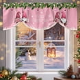 thumbnail image 6 of Merry Christmas Tie Up Valances Curtain, Dwarfs Winter Snowflakes Pink Ball Pine Leaves Adjustable Rod Pocket Short Window Treatment Tie Up Curtains Valances for Kitchen Living Room Bathroom 42x12 In, 6 of 9