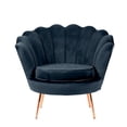thumbnail image 1 of Heavenly Collection Glam Velvet Accent Chair, Blue Upholstered Chair with Gold Metal Legs, Modern Luxury Seating for Living Room or Bedroom, 1 of 8