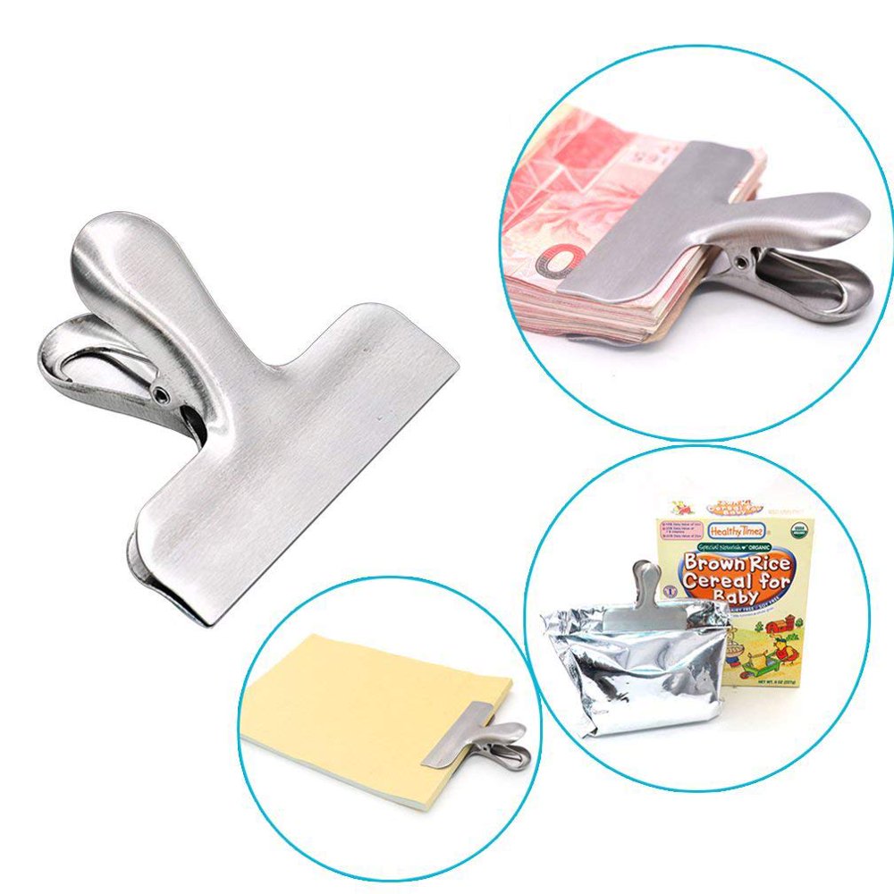 1.5'' 10Pcs Stainless Steel Bag Clips, Air Tight Seal Grip Great for on