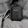 thumbnail image 2 of Michigan State Spartans Engraved Silicone Case Cover Compatible with Apple AirPods Gen 1 & 2 (Black) by Affinity Bands, 2 of 2