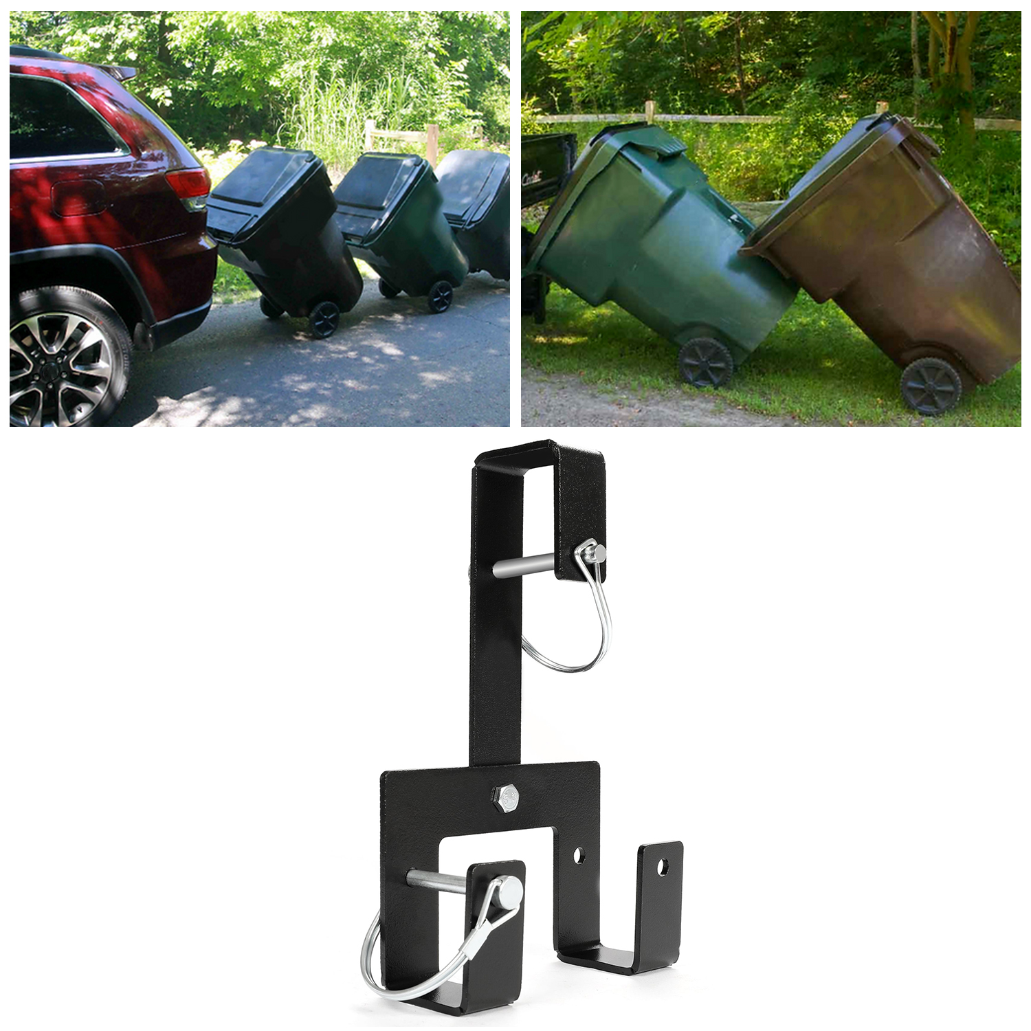 Kojem Trash Can Couplers Hitch Pull Tow Hawling Clips for Wheeled Garbage Containers Hooked