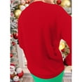 thumbnail image 4 of Women Sequin Sweatshirt Sparkly Santa Xmas Tree Shirt Long Sleeve Crew Neck Oversized Pullover Red XL, 4 of 8