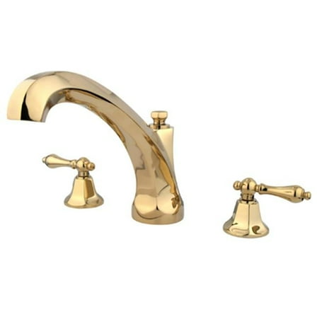 8 Inch -18 Inch Widespread Roman Tub Filler - Polished Brass