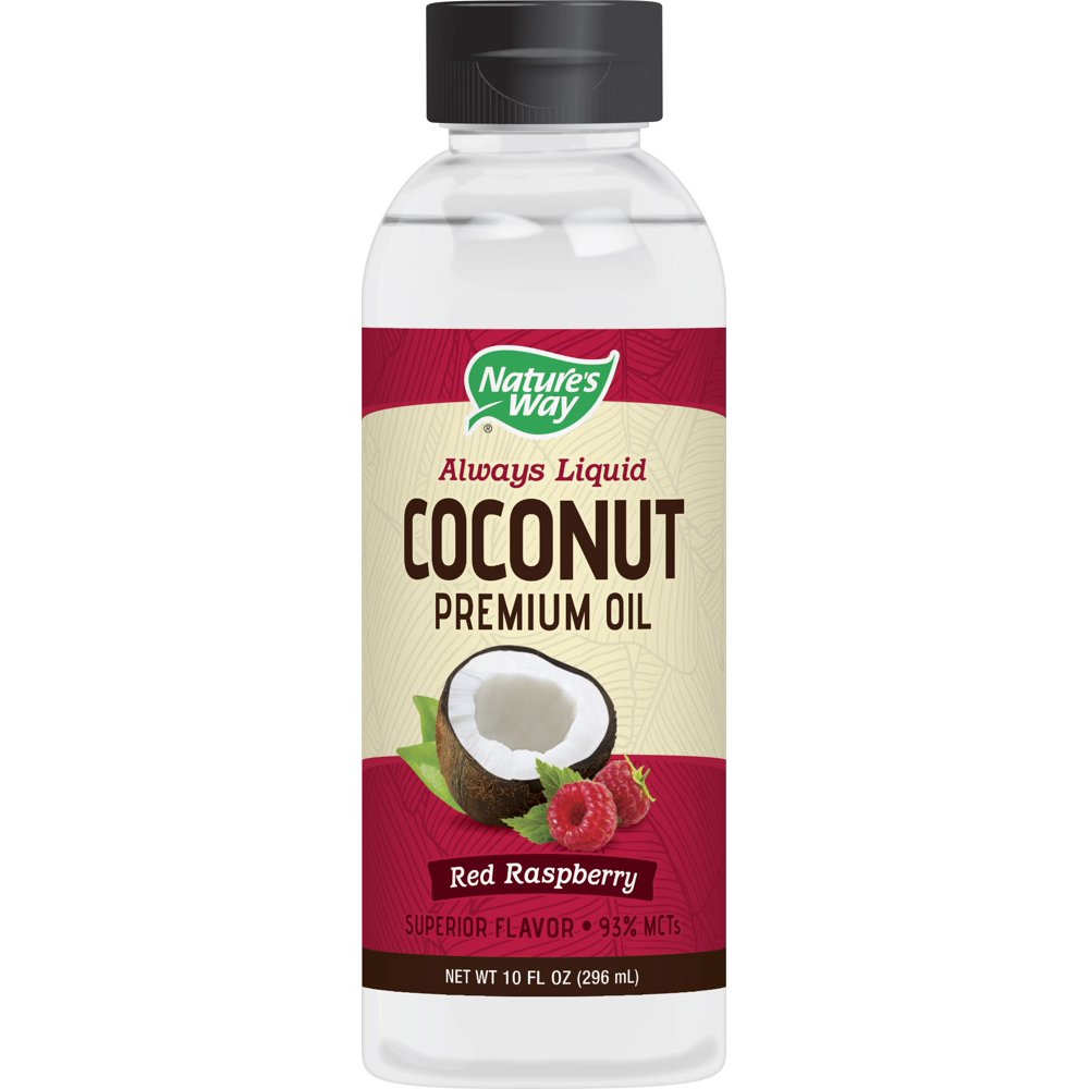 Coconut Oil Red Raspberry, Liquid, 10 Ounce Bottle