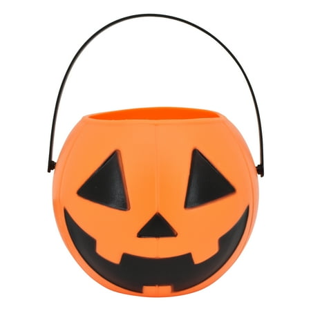 Halloween Orange Jack-o'-Lantern Mini Plastic Pail, Trick-or-Treat Bucket, by Way To Celebrate