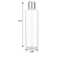thumbnail image 2 of Clear 8 oz / 250 ml Professional Cylinder PET Bottles (BPA Free) with Silver Disc Cap Lid (6 pack) + Labels for Shampoo, Conditioner, Body Wash, Lotion, and more, 2 of 4