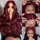 thumbnail image 3 of Peluca Daveila 99J Burgundy Body Wave, 45 cm, cabello humano, 180% de densidad, 3 of 6