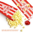 thumbnail image 2 of 100 bolsas de papel para palomitas de maíz con patrón de letras a rayas, bolsas de golosinas impresas para dulces de palomitas de maíz, 2 of 5