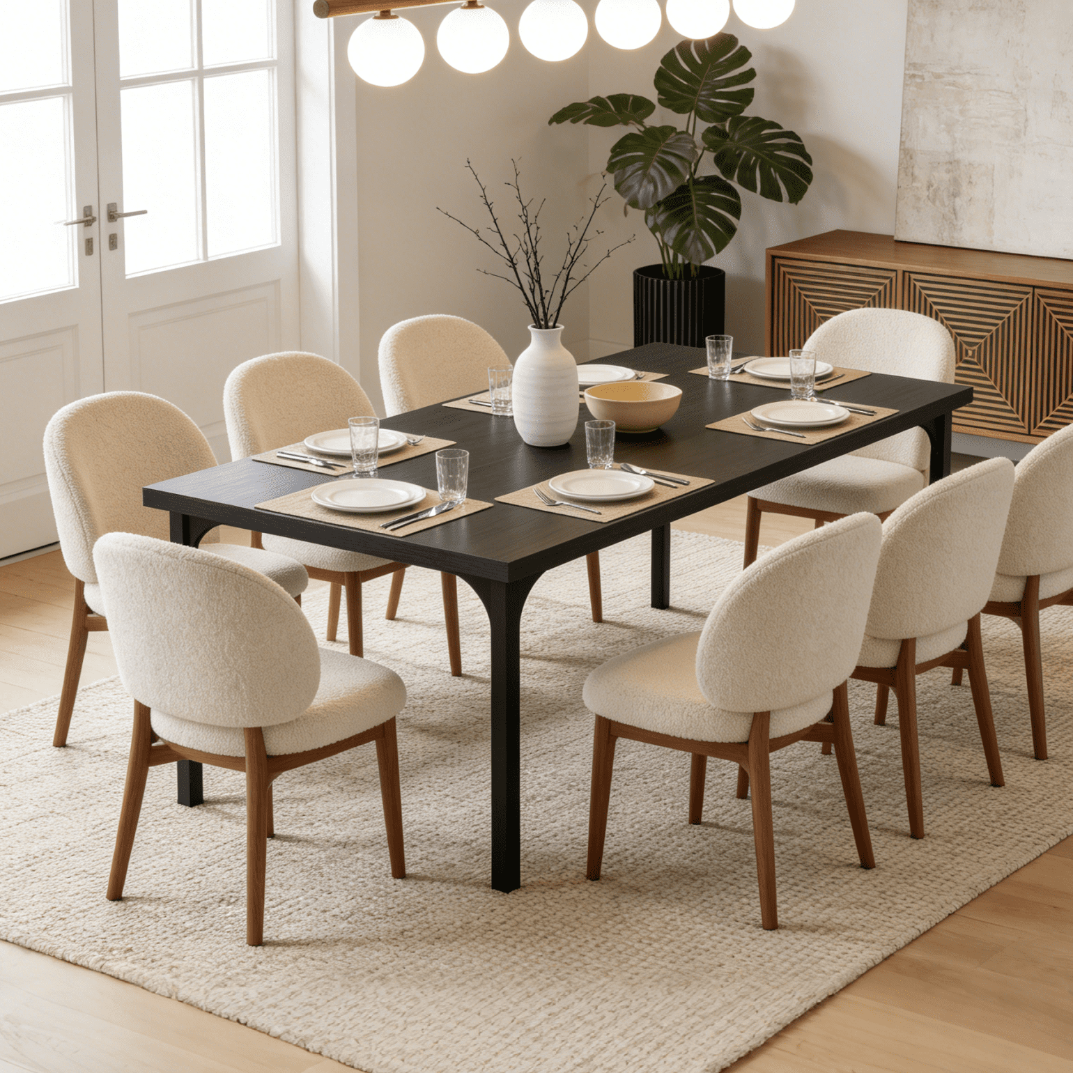 Ktaxon 70.8" Dining Table for 6~8, Farmhouse Kitchen Table Large Rectangle Dinner Table for Home, Dining Room, Kitchen, Black
