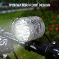 thumbnail image 3 of Luces para bicicleta, 6000 lúmenes, 5 LED, luz delantera impermeable para bicicleta de montaña con batería recargable de 6400 mAh, 3 modos de luz delantera, 3 of 5