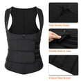 thumbnail image 2 of Men Sweat Sauna Suit Vest Workout Body Shaper Neoprene Waist Trainer Slimming Corset with 2 Adjustable Belt, 2 of 6