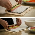 thumbnail image 4 of THY COLLECTIBLES Sushi Making Rolling Mat Natural Bamboo 9.5"x9.5" 2 PCS SET, 4 of 5