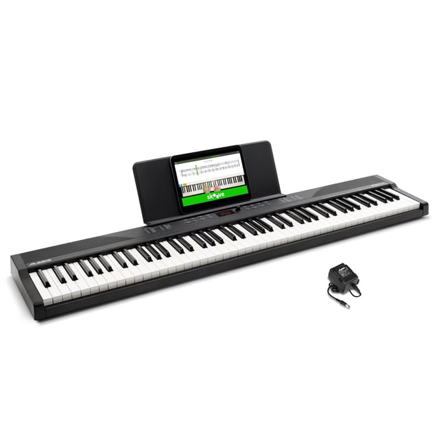 Teclado Piano Alesis Blanco 88 Teclas USB MIDI Lecciones Para Principiantes
