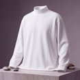 thumbnail image 4 of LODIENY Big and Tall (M-5XL) Mock Neck Undershirt for Men Long Sleeve Knit Thermal Base Layer Tops Relaxed Fit Basic Fall Winter Clothing White M, 4 of 7