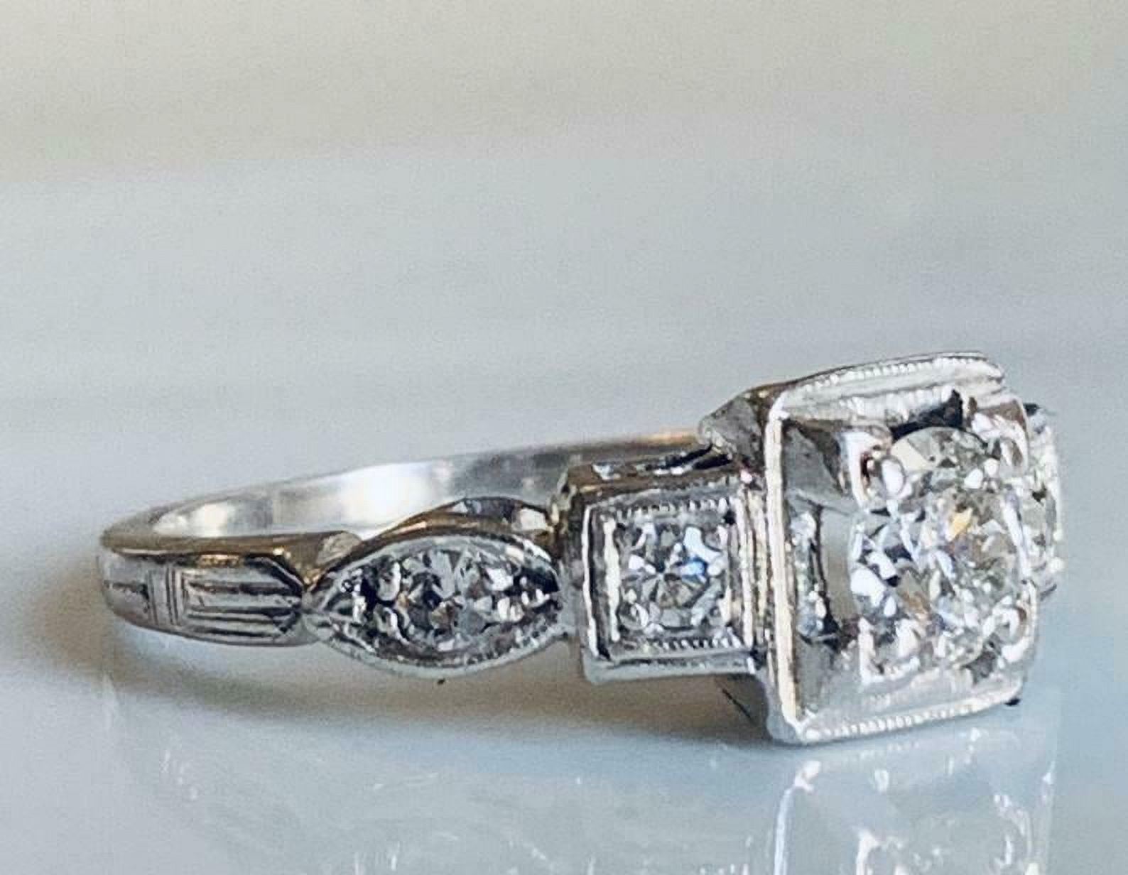 HeartsAndYou 2ct Round Moissanite Milgrain Vintage Inspired Inspired Engagement Ring for Women 18k White Gold over Silver