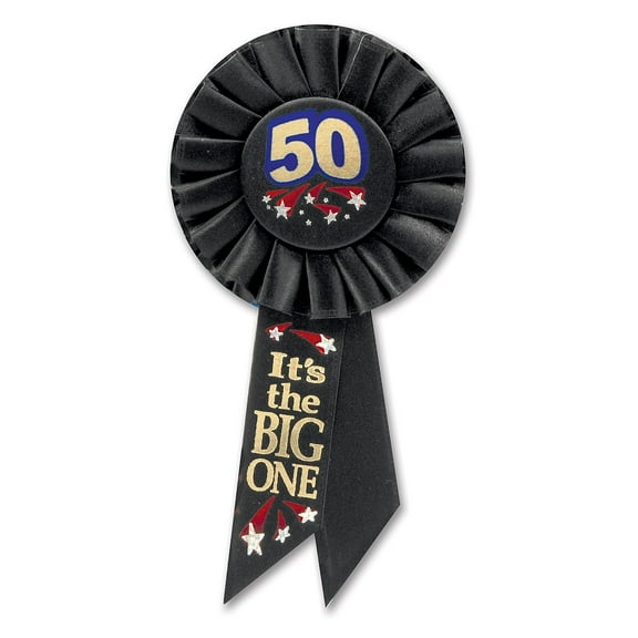 Beistle 3 1/4" x 6 1/2" 50 Its The Big One Rosette 3/Pack RS170