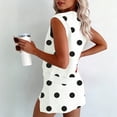 thumbnail image 5 of Morttic Women's Polka Dot 2 Piece Outfit – Sleeveless Crew Neck Tank Top & Side Slit Skort Set Summer Casual for Daily Wear White，S, 5 of 6