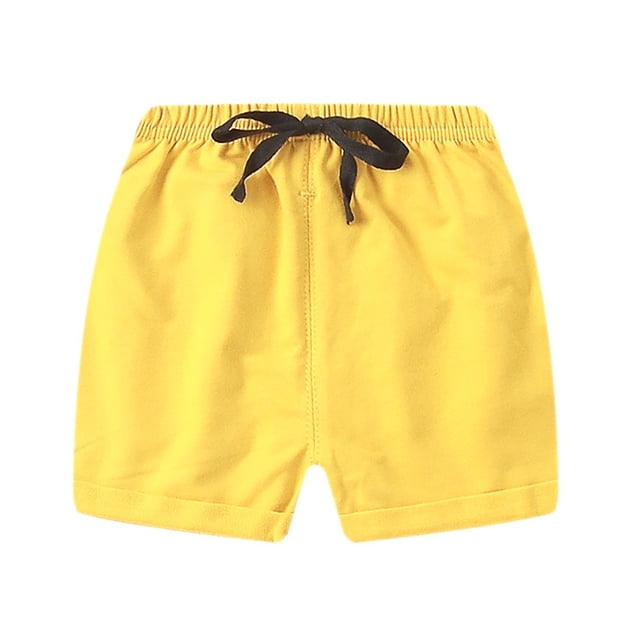Zpanxa Girls Running Shorts Nylon Spandex Solid Color Lightweight Drawstring Elastic Waistband 3-4 Years