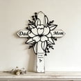 thumbnail image 2 of Black Acrylic Floral Cross Memorial Stake - Sympathy Tribute for Parents' Gravesite, 2 of 6