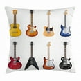 thumbnail image 1 of Guitar Throw Pillow Cushion Cover, A Wide Variety of String Instruments Realistic Musical Pattern Jazz Blues Acoustic, Decorative Square Accent Pillow Case, 24 X 24 Inches, Multicolor, by Ambesonne, 1 of 2