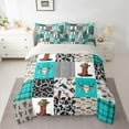 thumbnail image 2 of Homewish Western Bull Skull 7pcs Bedding Comforter Set,Rustic Southwestern Cowboy Queen Bedding Sets,Country Retro Animal Queen Sheet Sets For Girls Kids,Microfiber Bedroom Decor Reversible, 2 of 8