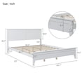 thumbnail image 2 of Queen Size Classic Solid Wood Platform Bed with Wear-Resistant Finish, Modern Floor Bed Frame with Extra Bed Legs for Bedroom, White, 2 of 7