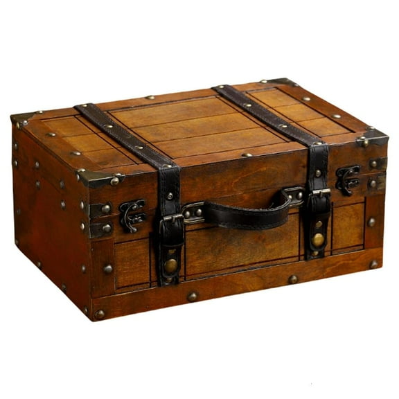 HONCLL Sturdy Wood Storage Suitcases Portrable Accessory with Vintage Inspire Designs